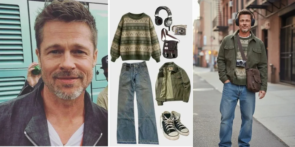 AI image: Select the person from image 1 and dress them in all the clothing and accessories from image 2. Shoot a series of realistic OOTD-style photos outdoors, using natural light, fashionable street style, and clear full-body shots. Keep the identity and pose of the person from image 1, but present the full outfit and accessories from image 2 in a cohesive, stylish way.