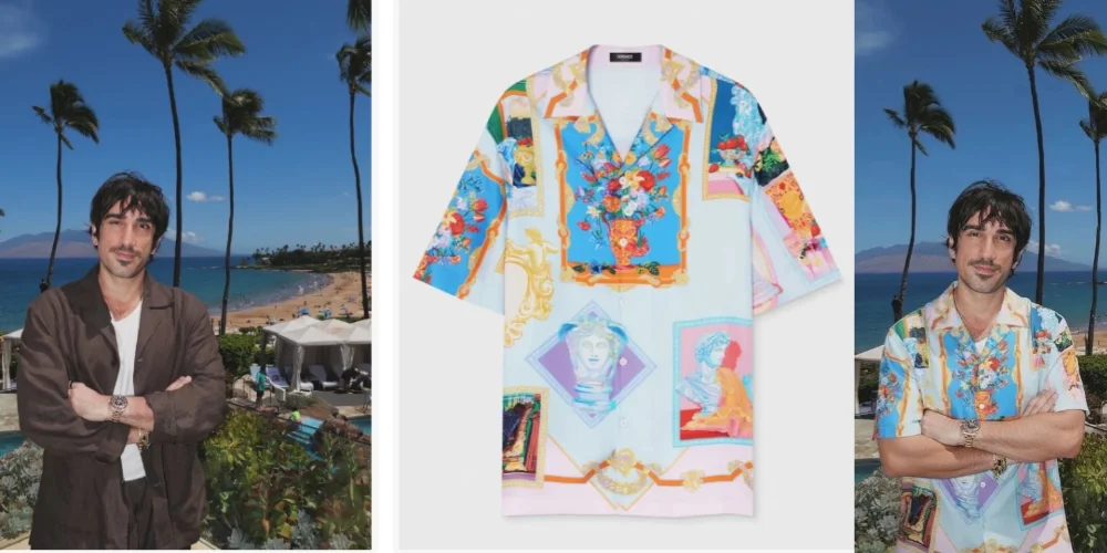 AI image: Replace the clothing of the person in the input image with the target outfit shown in the reference image. Keep the person's pose, facial expression, background, and overall realism unchanged. Make the new clothes look natural and well-fitted, consistent with the lighting and shadows. Do not change the person's identity or environment â only change the clothing.