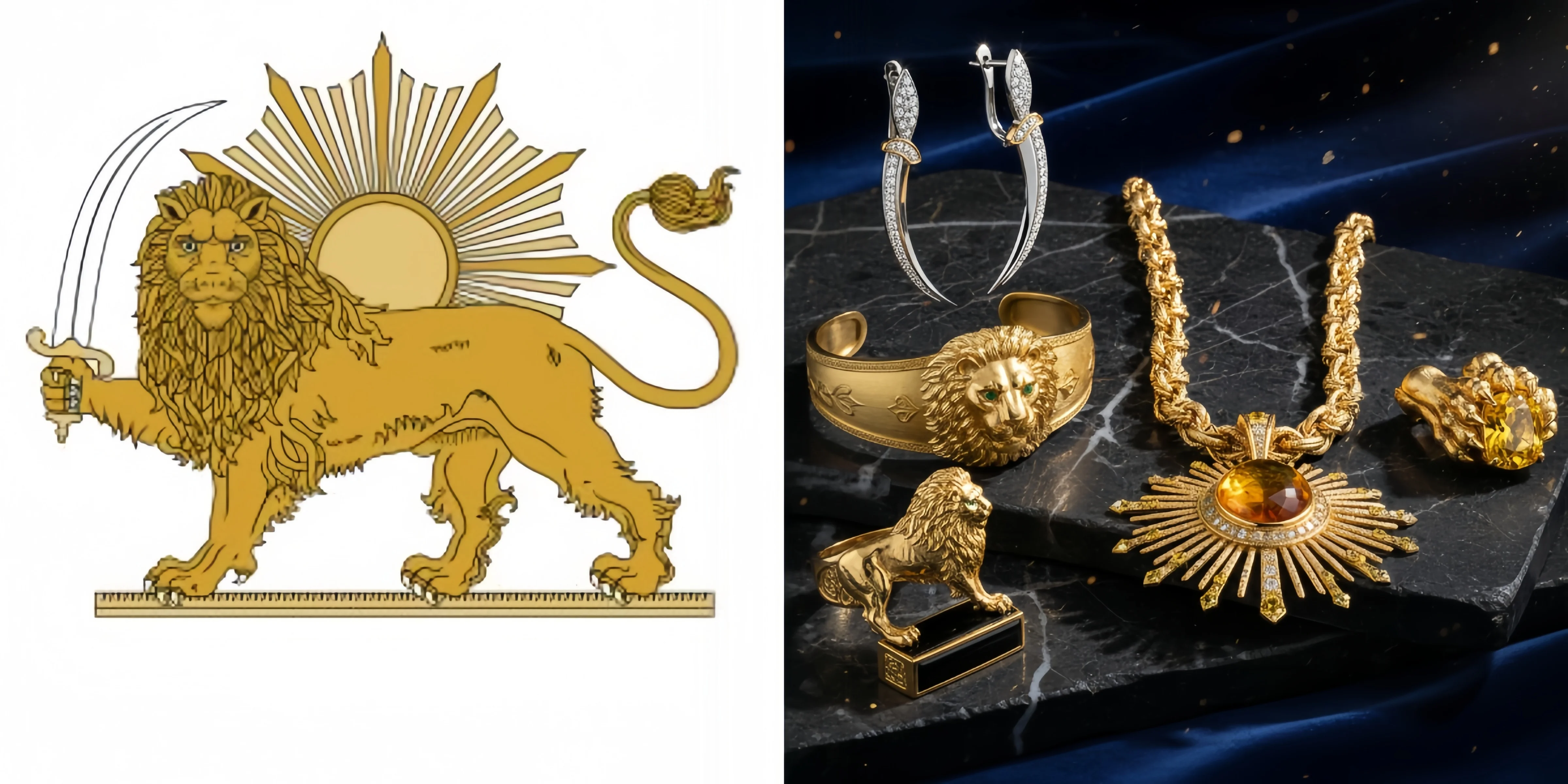 AI image: Turn this image into a jewelry collection consisting of 5 pieces.